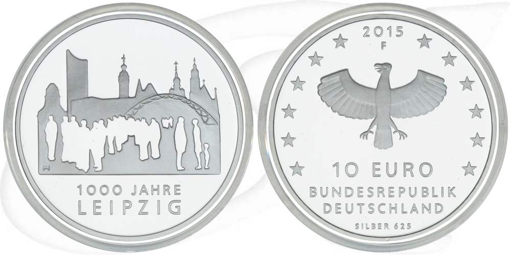 BRD 10 Euro Silber 2015 F 1000 Jahre Leipzig PP (Spgl)