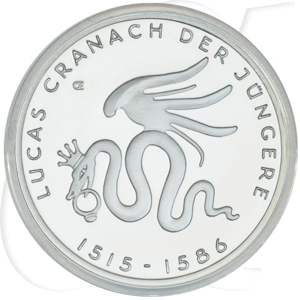 BRD 10 Euro Silber 2015 G 500. Geburtstag Lucas Cranach d. J. PP (Spgl)