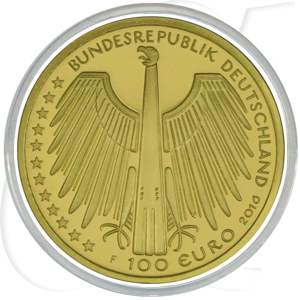 BRD 100 Euro 2016 F Gold 15,55g fein st OVP Altstadt Regensburg