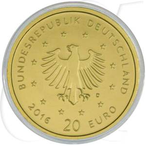 BRD 20 Euro 2016 D st/OVP Gold Heimische Vögel - Die Nachtigall