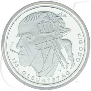 BRD 20 Euro Silber 2016 G PP (Spgl) OVP 125. Geburtstag Otto Dix