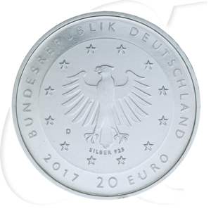 BRD 20 Euro Silber 2017 D st 50 Jahre Deutsche Sporthilfe
