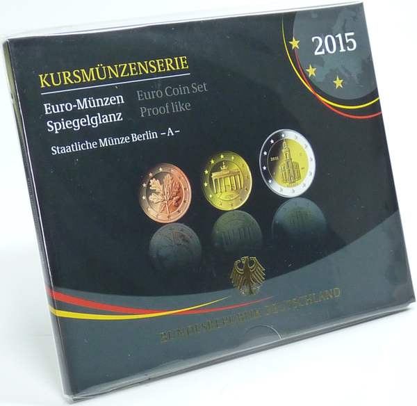 BRD Kursmünzensatz 2015 A PP (Spgl) OVP zu nominell 5,88 Euro