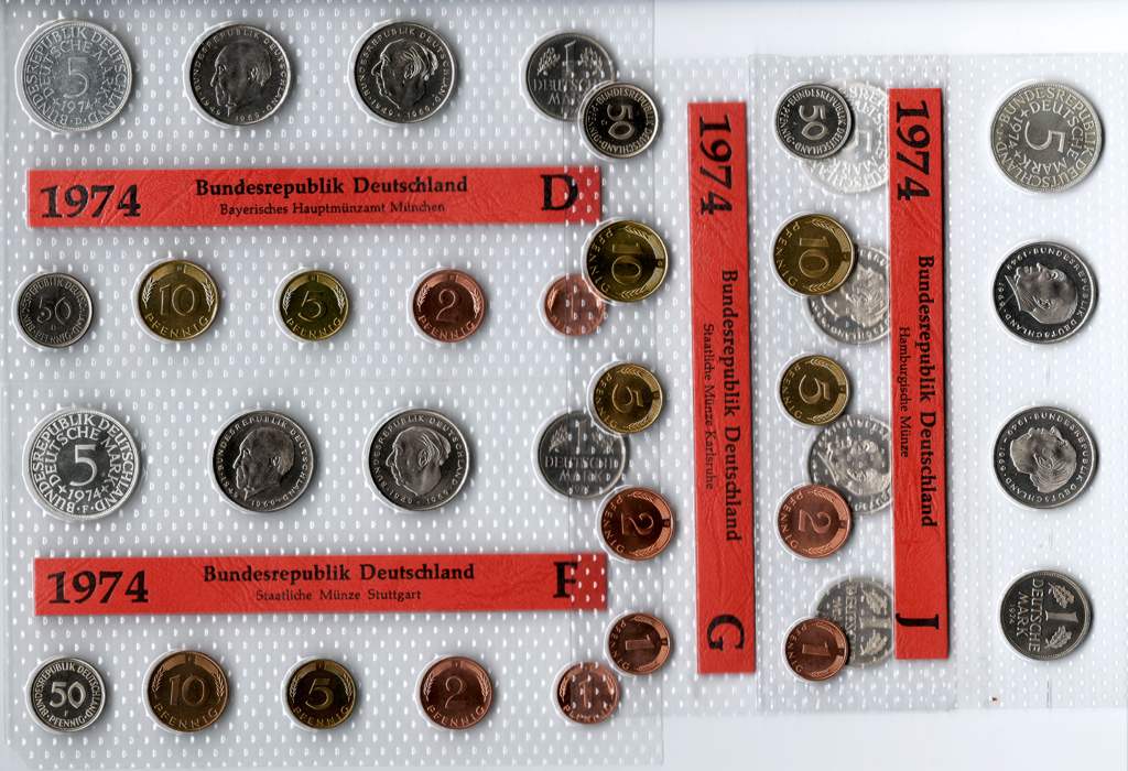 Deutschland Kursmünzensatz 1974 OVP