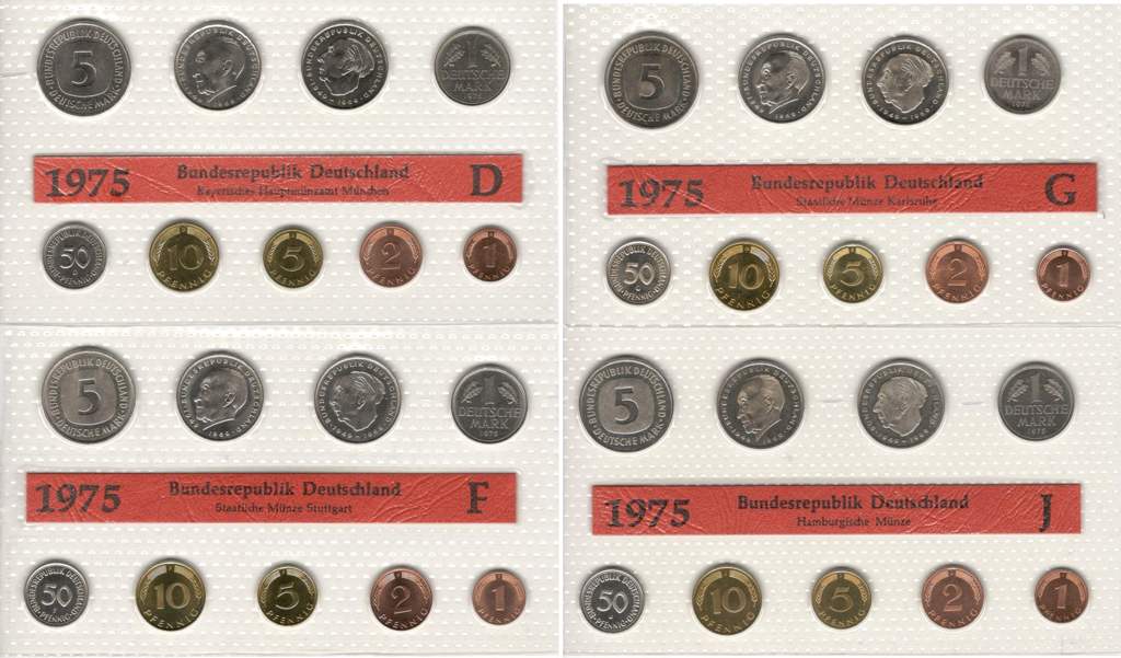 Deutschland Kursmünzensatz 1975 OVP