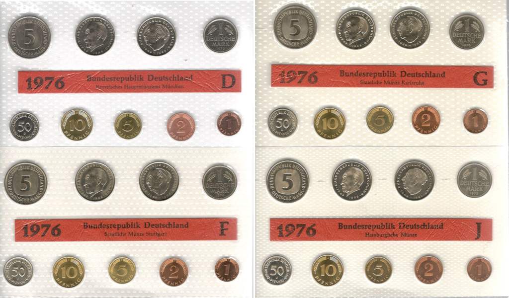 Deutschland Kursmünzensatz 1976 OVP