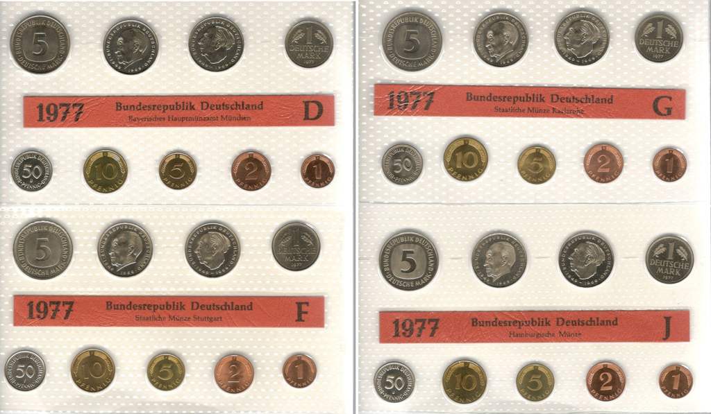 Deutschland Kursmünzensatz 1977 OVP