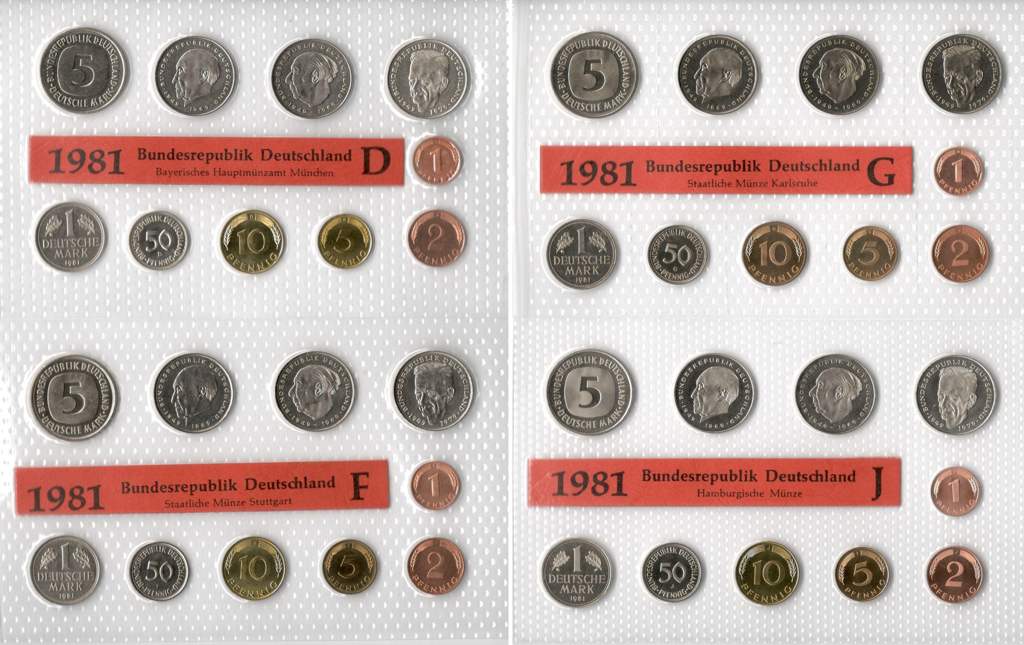 Deutschland Kursmünzensatz 1981 OVP