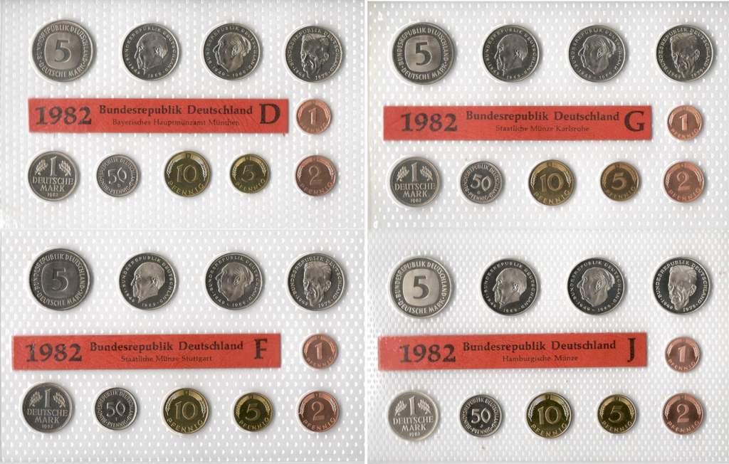 Deutschland Kursmünzensatz 1982 OVP
