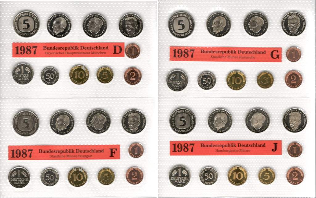 Deutschland Kursmünzensatz 1987 OVP