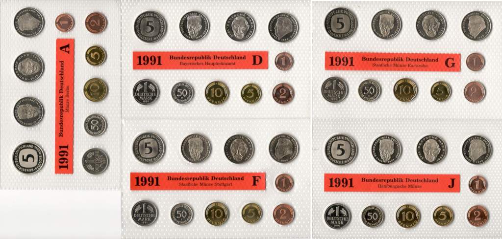 Deutschland Kursmünzensatz 1991 OVP