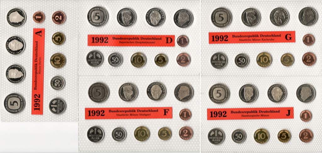 Deutschland Kursmünzensatz 1992 OVP
