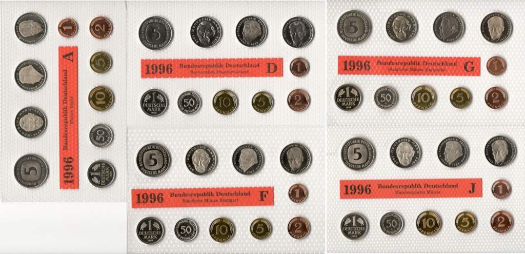 Deutschland Kursmünzensatz 1996 OVP