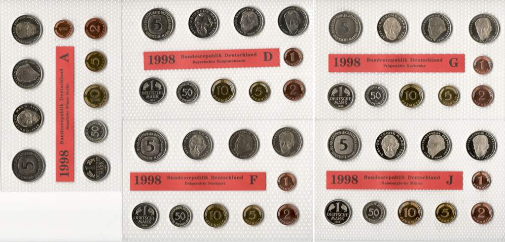 Deutschland Kursmünzensatz 1998 OVP