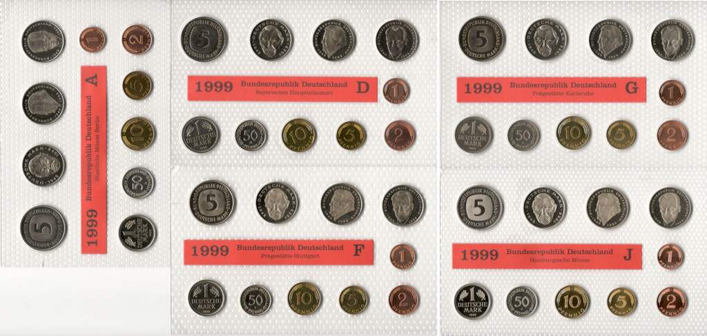Deutschland Kursmünzensatz 1999 OVP