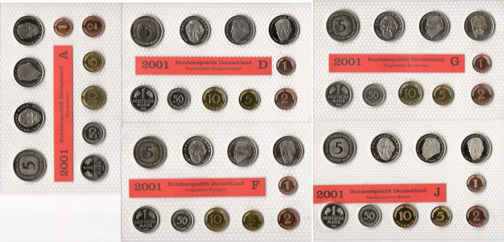 Deutschland Kursmünzensatz 2001 OVP