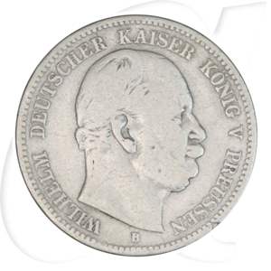 Deutsches Kaiserreich - Preussen 2 Mark 1876 B s Kaiser Wilhelm I. Münzen-Bildseite