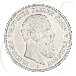 Deutsches Kaiserreich - Preussen 2 Mark 1888 A vz Henkelspur Friedrich III. Münzen-Bildseite