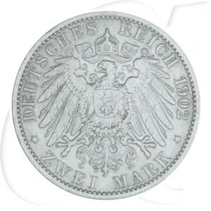 Deutsches Kaiserreich - Preussen 2 Mark 1902 A ss Kaiser Wilhelm II. Münzen-Wertseite
