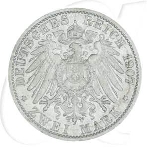 Deutsches Kaiserreich - Preussen 2 Mark 1907 A ss Kaiser Wilhelm II. Münzen-Wertseite