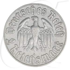 Drittes Reich 2 RM 1933 A ss-vz 450. Geburtstag Martin Luther