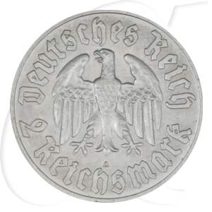Drittes Reich 2 RM 1933 A vz 450. Geburtstag Martin Luther