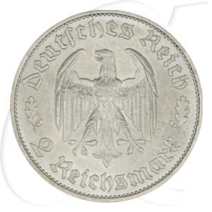 Deutschland Drittes Reich 2 RM 1934 F vz-st Friedrich Schiller