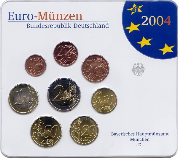BRD Kursmünzensatz 2004 D st OVP