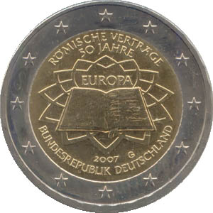 BRD 2 Euro 2007 D 50 Jahre Römische Verträge st