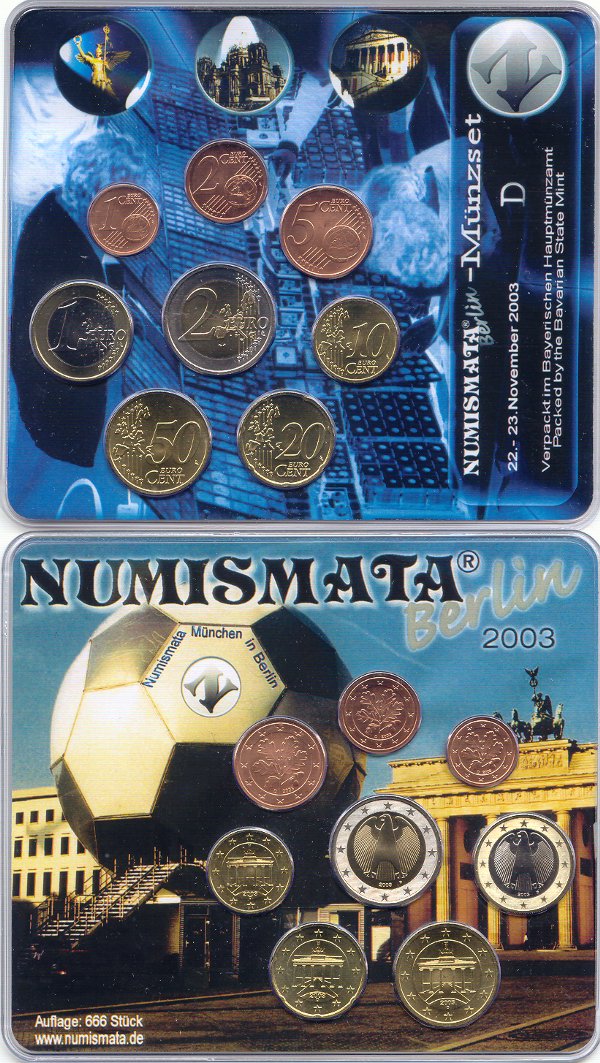 BRD Kursmünzensatz 2003 D st Numismata Berlin 2003