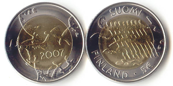Finnland 5 Euro 2007 st 90 Jahre Unabhängigkeit