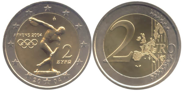 Griechenland 2 Euro 2004 Olympia Athen st
