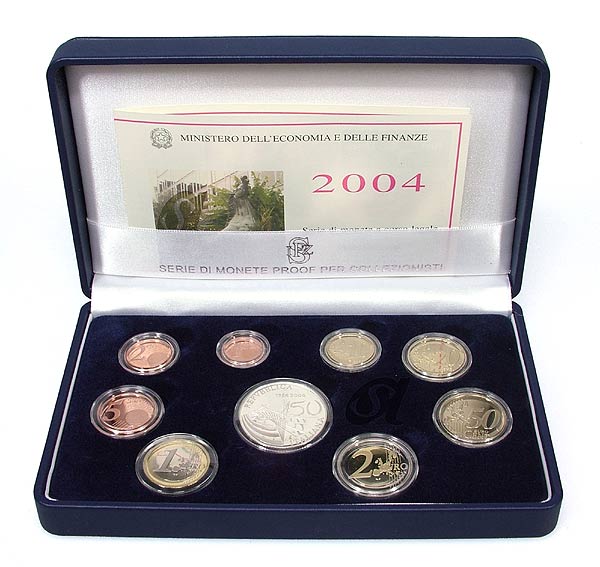 Italien Kursmünzensatz 2004 PP Kassette beschädigt und ohne Umkarton