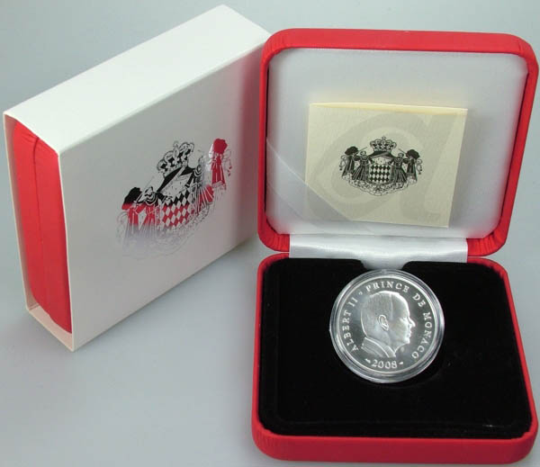 Monaco 5 Euro Silber 2008 st Prinz Albert II.