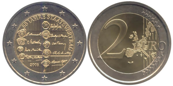 Österreich 2 Euro 2005 50 Jahre Staatsvertrag st