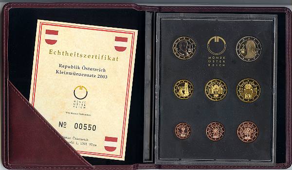 Österreich Kursmünzensatz 2003 PP OVP