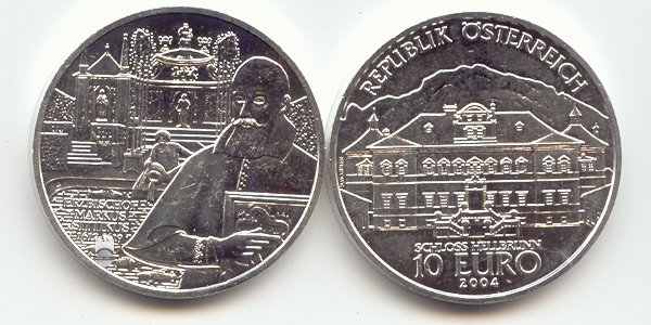 Österreich 10 Euro 2004 Silber Schloss Hellbrunn vz-st