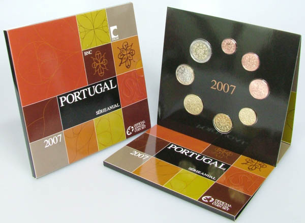 Portugal Kursmünzensatz st/OVP 2007 mit Blister und Schuber