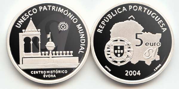 Portugal 5 Euro 2004 PP OVP Historisches Zentrum von Evora