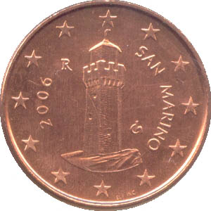 San Marino 1 Cent Kursmünze 2004 st