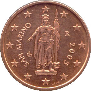 San Marino 2 Cent Kursmünze 2004 st