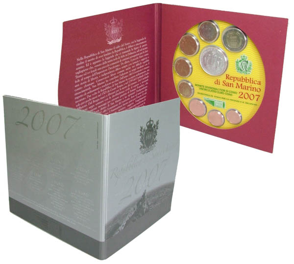 San Marino Kursmünzensatz st/OVP 2007 mit 5 Euro Chancengleichheit