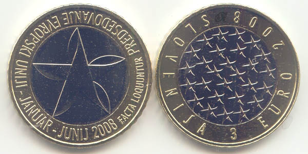 3 Euro 2008 Slowenien EU-Ratspräsidentschaft