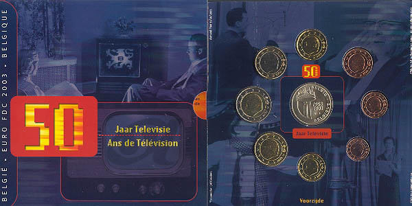 Belgien Kursmünzensatz 2003 Fernsehen in Belgien