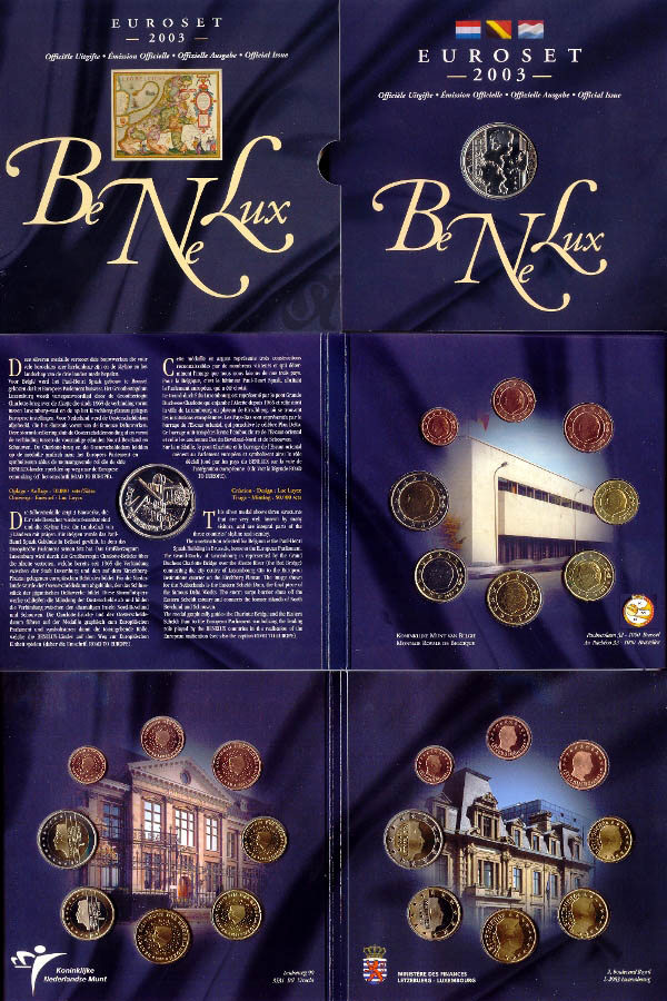 BeNeLux Kursmünzensatz 2003 st im Blister