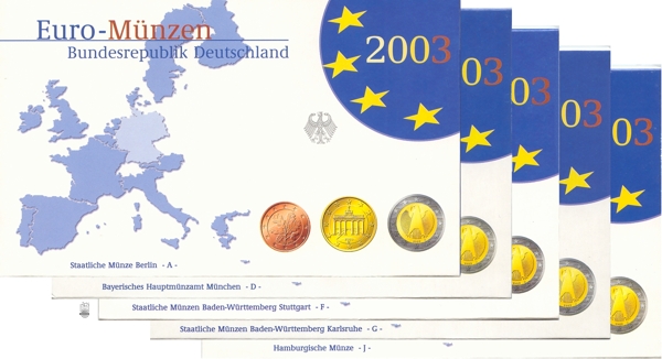 BRD Kursmünzensatz PP (Spgl) OVP 2003 ADFGJ komplett