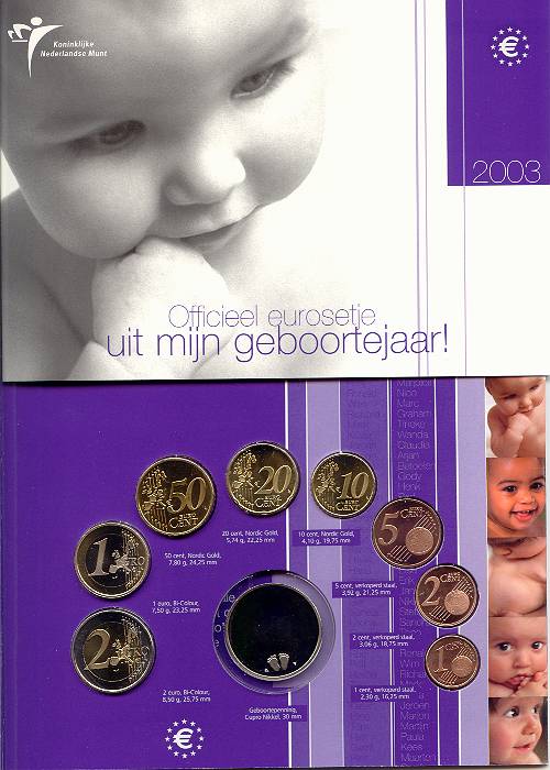 Niederlande Kursmünzensatz 2003 st OVP Babysatz