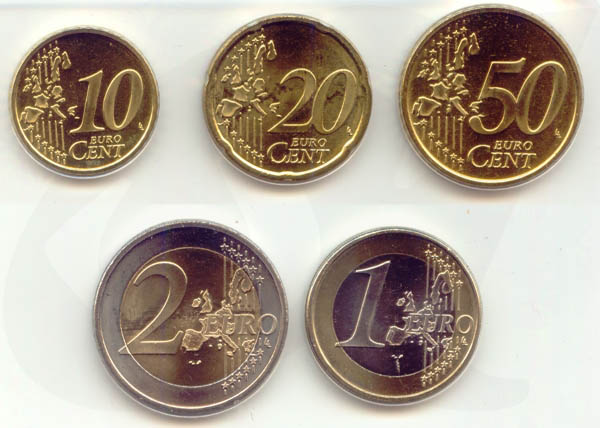 Monaco Kursmünzenset (nom. 3,80 Euro) 2002 st 10 Cent bis 2 Euro