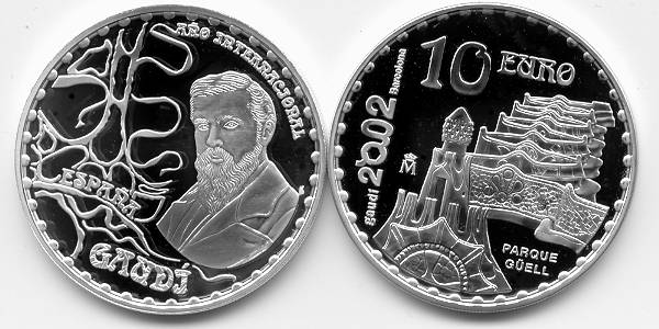 Spanien 10 Euro Silber 2002 PP OVP Gaudi - Park Guell