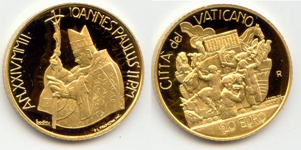 Vatikan 20 Euro 2002 PP OVP Arche Noah Gold